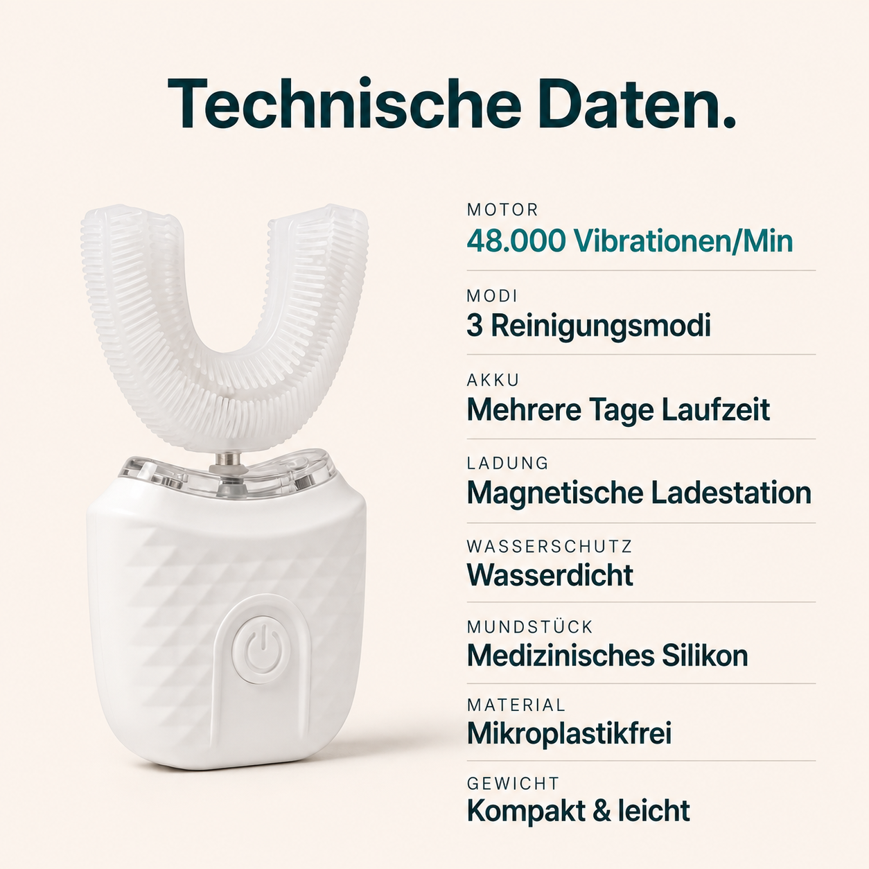 Vollautomatische U-förmige Zahnbürste